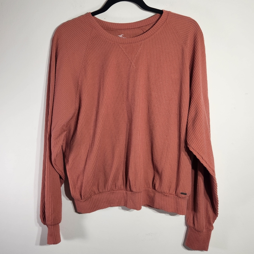 Hollister Peach Long Sleeve Boyfriend Tshirt